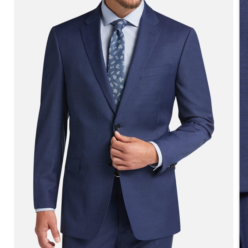 Bnwt Men’s Navy Tommy Hilfiger Vesser Suit Slim Fit W 34, Total Pant Length 37